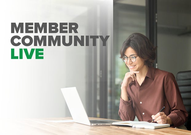 A businesswoman participating in MGMA Member Community Live